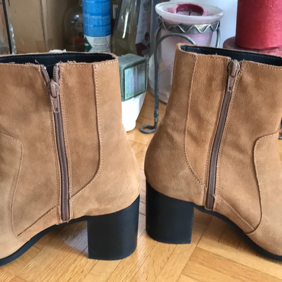 ZARA TRAFALUC SUEDE-LIKE FEEL LEATHER ANKLE BOOTS - Picture 3 of 12